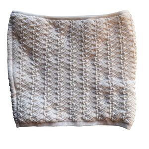 Babaton White Textured Cropped Sleeveless Tube Top Size XXS Neutral Minimalist